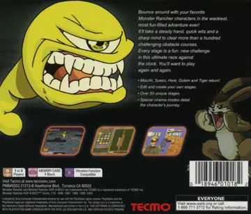 Monster Rancher Hop-A-Bout (US) box cover back